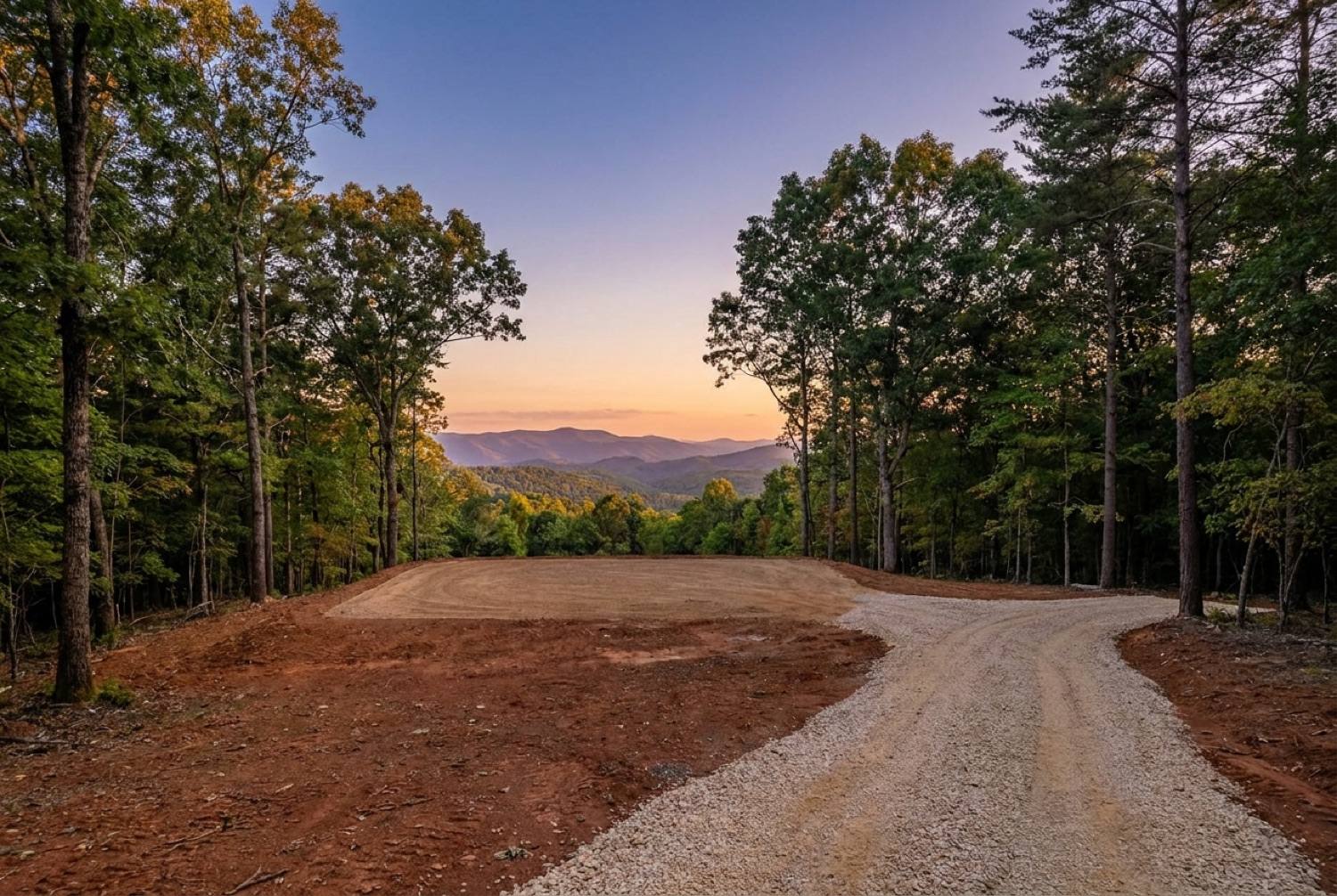A homesite cleared, graded and ready to build