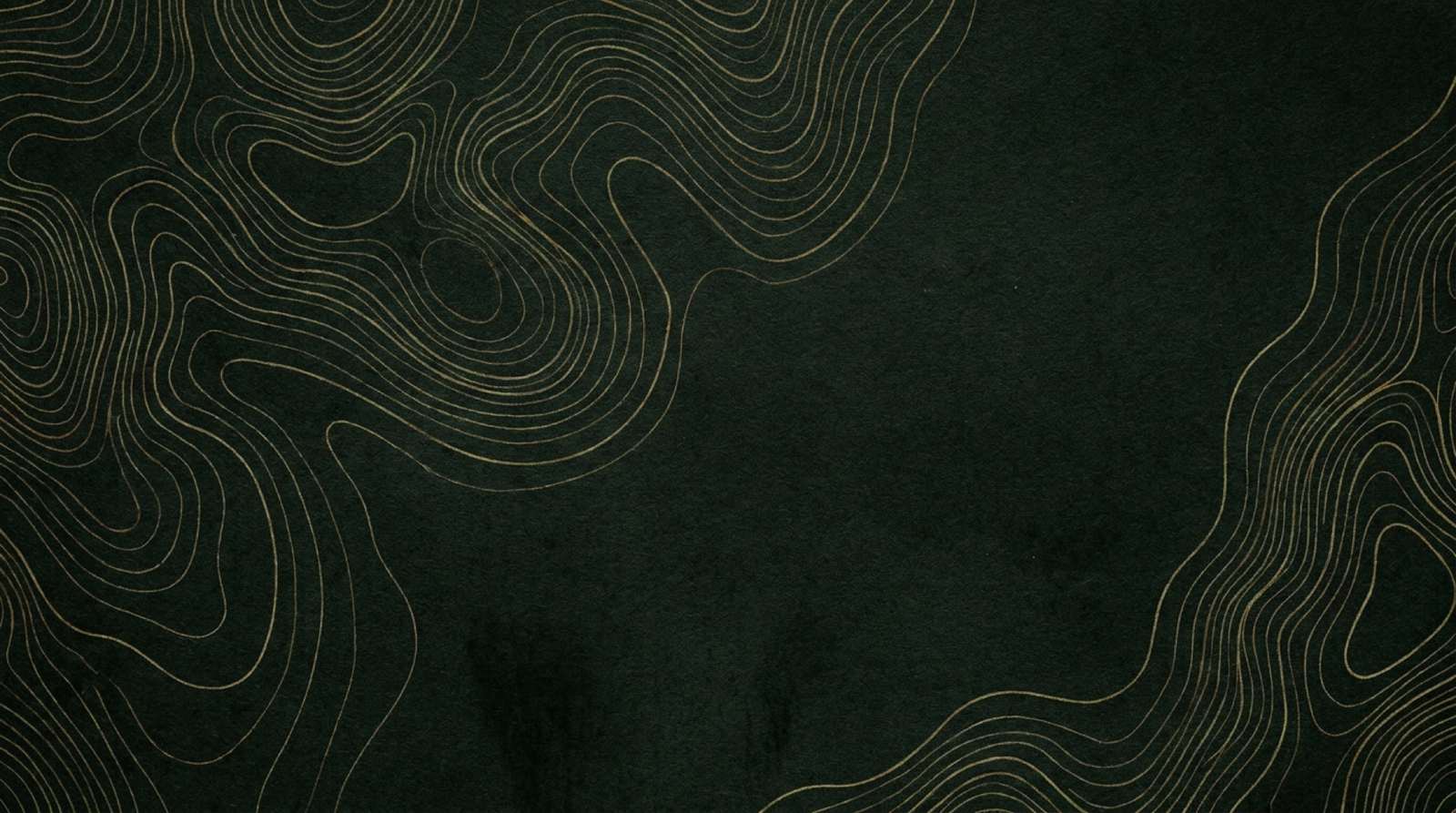 Dark green ground with fine gold topographic contour lines